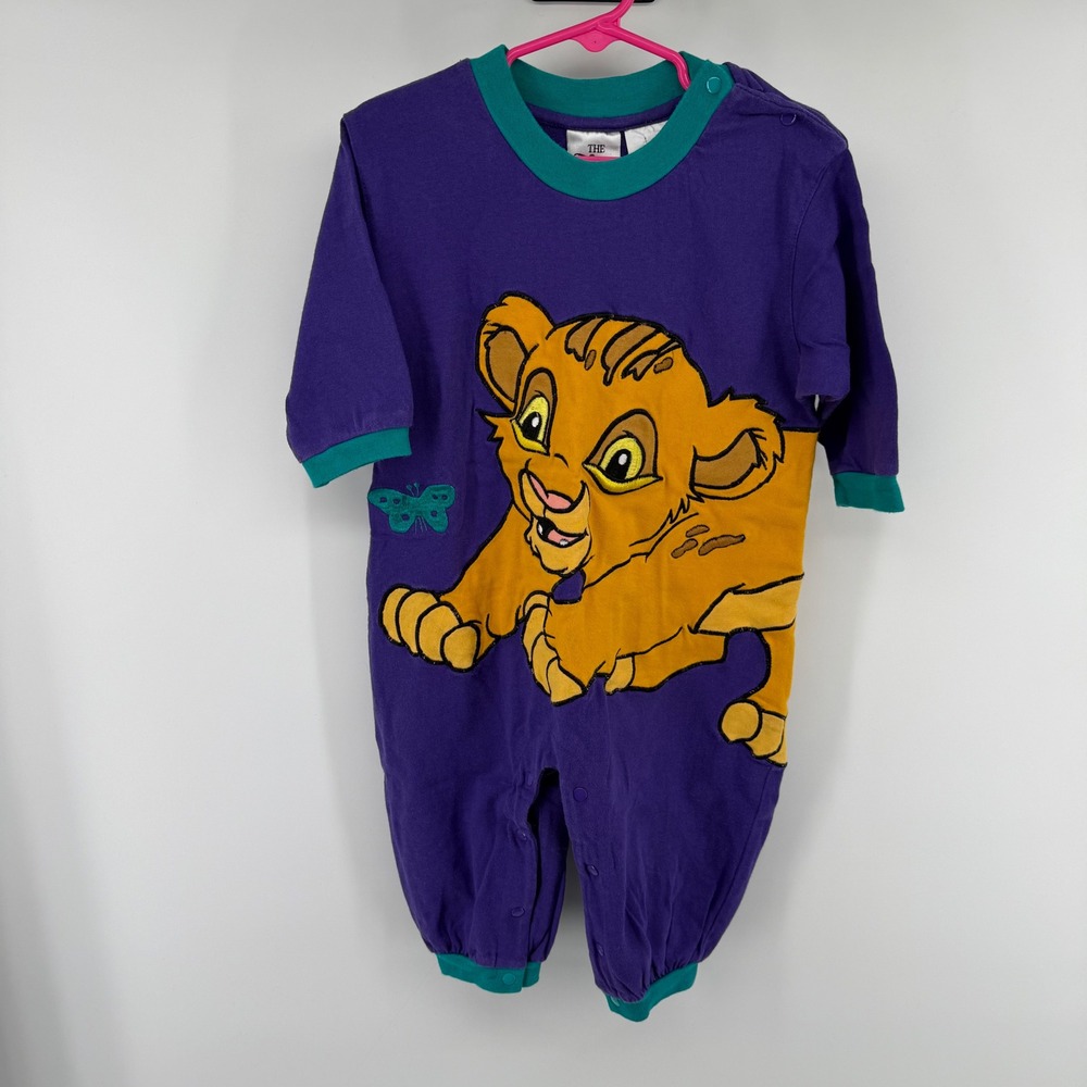 Vintage Lion King Simba Disney Store Purple Cotton Romper 24 Months Snap Up